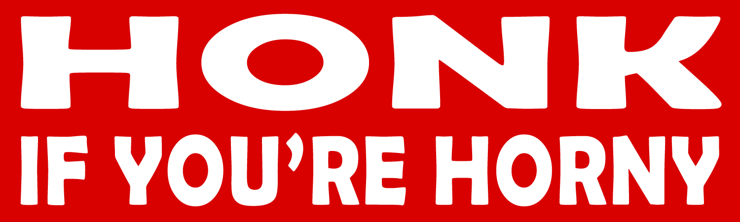 Honk If You're Horny (Red Background) 11" Magnet